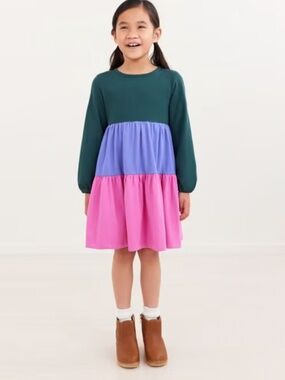 Hanna Andersson Color block Twirl Dress sz. 120 / 6-7 US